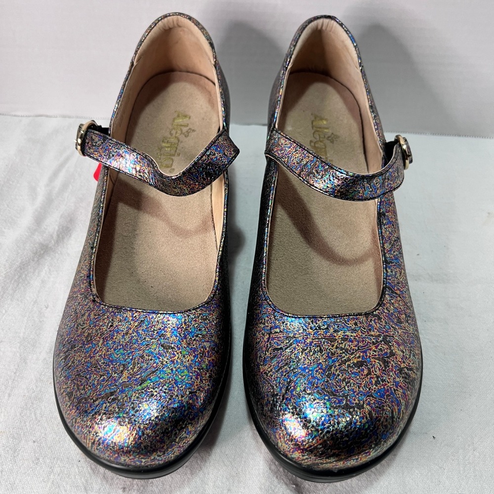 Alegria Har-507 Harper Spectrum Multi-Color Metallic Mary Jane Pump Heels 10.5